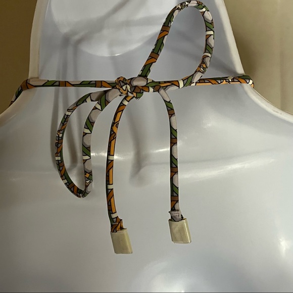 NEW Tory Burch Basket Weave Print Bikini Top - Picture 9 of 11